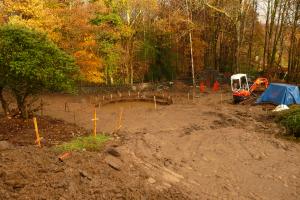 Creating the landform bankings and terraces