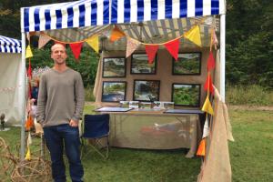 Chris Rabone at the stand for Chris Rabone Landscapes