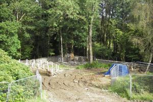 View from house looking towards pond before construction