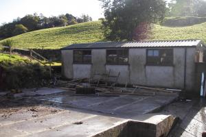 Courtyard garden site before construction