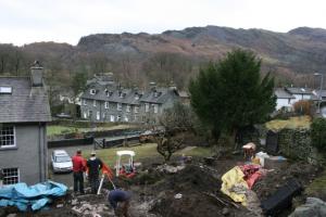 Early stages of the landscaping process at Chapel Style, Langdale