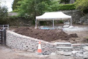 Chapel Style, Langdale, Lake District; the lower garden mid the landscaping work