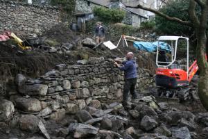 Chapel Style, Langdale, Lake District; our stone waller hard at work