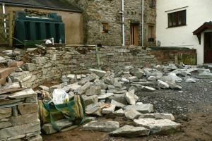 In the thick of it! Hard landscaping with stone walling near Barrow