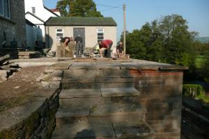 Garden paving in the Lake District Sun