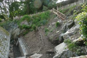 Cumbrian hillside garden landscaping